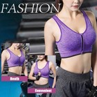 Front Zipper Tank Top Bras Wireless Padded Bra Breathable Yoga Sports For Women
