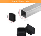   2 Inch 2x2 Square Tube End Cap Plastic Plugs 12 Pack  2 Inch 2x2 Square Tubing