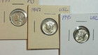 7 Mercury Dimes 1939 P Thru 1945 P Seven Uncirculated Silver 10c Coins 