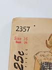 Simplicity 2357 Dress Peplum Sewing Pattern Ladies 16 Vtg 40 s Uc Short Sleeve