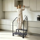 Rv Steps   Dual Handrails 2 Step Steel Non Slip Portable Stairs For Camper
