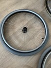 Rear Wheelchair Rear Wheels W  Solid Gray Tires  Gray black Color 24 Inches 