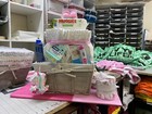 Baby Girl Diaper Cake  Pink Rattle  Baby Shower Gift Centerpiece