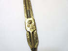 Antique Brass Slide Crochet Hook Embossed Rose