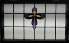 Pretty Bow Large Old English Leaded Stained Glass Window 33 1 2 x 21 