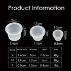 Uptatsupply Tattoo Ink Cups 300pcs Mixed Size Permanent Makeup Pigment Clear Hol