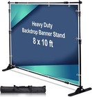 10x8ft Retractable Banner Stand Step And Repeat Stand Backdrop Banner Adjustable