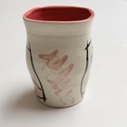 Art Pottery Vase Hand Painted Flower Vase Vintage Artist Signed Bird Gift