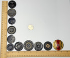 11 Vintage   Antique Large Round 4 Hole Buttons N987