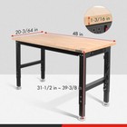 Workpro 48-in Heavy-duty Adjustable Workbench Rubber Wood Top Hardwood Worktable