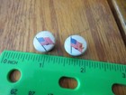 2 Vintage American Flag Pin Button Hole Lapel Design Antique Political Campaign 