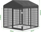 Outdoor Dog Kennel W  Dog Fence Medium small Dogs Anti-rust Coating Cage W  Roof