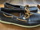 Sperry Top-sider Men   s Canvas Boat Shoes Blue brown Lace-up Us 10 M