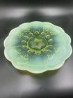 Norwood Antique 1908 Vaseline Glass  Cherry And Cable Cake Stand Glows 12 Inch