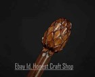 Hand Carved Pine Cone Head Handle Walking Stick Walking Cane Wooden X_mass Gif A