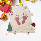Personalized Baby s First Christmas Craft  diy Baby Footprint Handprint Craft