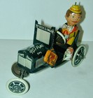 Louis Marx Tin Wind-up Crazy Car Funny Flivver W dog Exc Working Condition 1920s