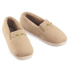 Rosette Plush Terry Cloth Padded Foot Bed Skid-resistant Slippers