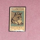 Vintage Yellowstone National Park Gray Wolf Face Profile Head Souvenir Lapel Pin