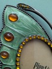 Pier 1 Imports Enamel Metal Butterfly Picture Photo Frame Rhinestones 