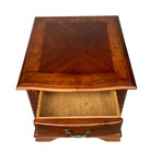 Antique  Solid Mahogany Wood Inlay Top Nightstand End Side Table Vintage - Rare 