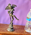 Vintage Indian Brass Shiva Nataraja Sculpture 9  Dark Cosmic Dancing Deity
