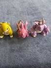 3 Vintage 1999 Burger King Pok  mon Keychains Sandshrew Nidorino Nidoking
