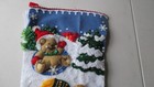 Christmas Stocking Felt Hand Stitched Sledding Bears Finished