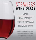 Lux Stemless Wine Glasses Set Of 6  18oz Glass Tumbler Cup Bulk  Pack