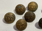 Antique Fire Department Fd Uniform Buttons Lot Of 19
