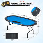9-player Poker Table  Casino Leisure Table With Stainless Steel Cup Holders  Tex