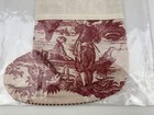 Adam Original Large Red Toile Christmas Stocking 28 Count For Cross Stitch 7s