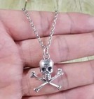 Necklace Pendant Gothic Style Skull And Cross Bones Brand New Fast Free Shipping