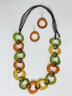 Handmade Tagua Nut Set Necklace And Earrings 