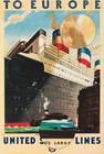 1923 Ss Leviathan Vintage Travel Poster United States Lines Ship Art