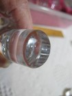Vtg Clear Glass Decanter Stopper 3 5  Round Indented Excellent