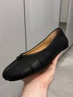 Maison Margiela Tabi Women Black Leather Ballets Flats 38 Size