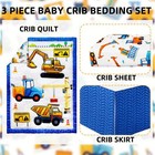 3 Piece Baby Boy Crib Bedding Set Construction Theme Baby Comforter Set For C   