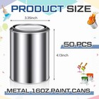 50-pack 1-pint Empty Metal Paint Cans With Lids For Diy   Crafts