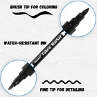 Black Fabric Markers  Dual Tip Fabric Paint Markers  Permanent Fabric Pens For C