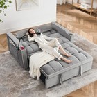 3-in-1 Sleeper Sofa Couch Velvet Convertible Loveseat Sleeper Sofa Pull Out Bed