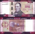 Liberia 5 Dollars  2016  P-31a  Unc X 1000 Pcs Brick