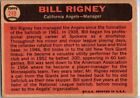 1966 -bill Rigney- Topps Autograph signed auto Baseball Card  249 Angels