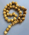 Large Stone Misbaha Tasbih Prayer Beads 108g Islamic Rosary Stiped Molded Amber 