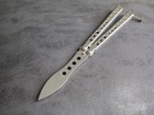 5 5  Training Butterfly Balisong Practice Chrome  Flip Trick Toy Blunt