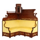 Antique Corner Sofa Art Nouveau Mahogany Oak Xix Century Original