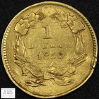 1856 Slanted 5 Type 3 Indian Princess Gold One Dollar G 1 - Damaged