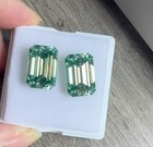 2pc 2ct Natural Emerald Cut Green Colour Diamond Certified D Grade Vvs1  1 B54c