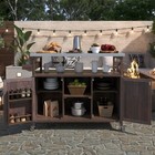 K k Rolling Outdoor Kitchen Island Bar Cart  Storage Cabinet  4 Options