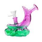 5 5in Glass Bong Water Pipes Smoking Bubbler Bong Hookah 14mm Bowl Random  Moon
